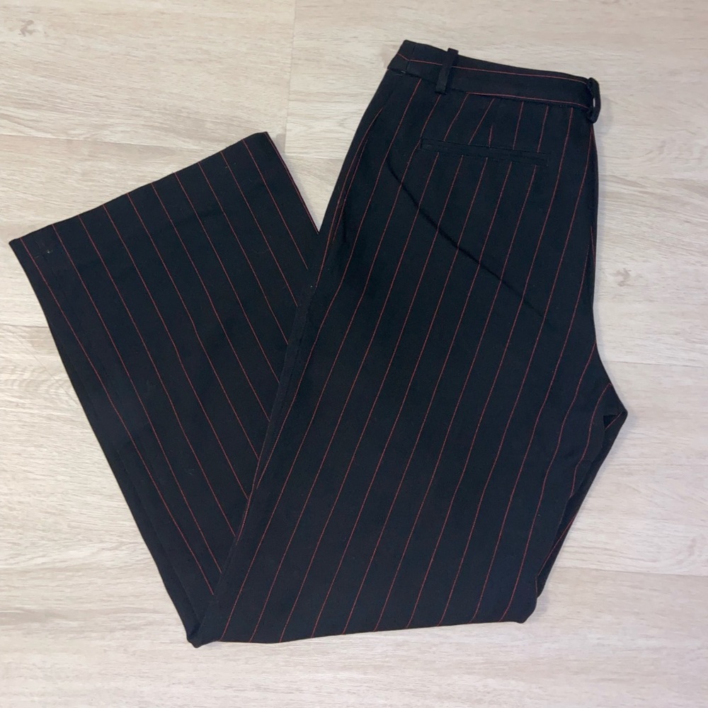 Nine West Women’s Black and Red Pinstripe Dress Pants